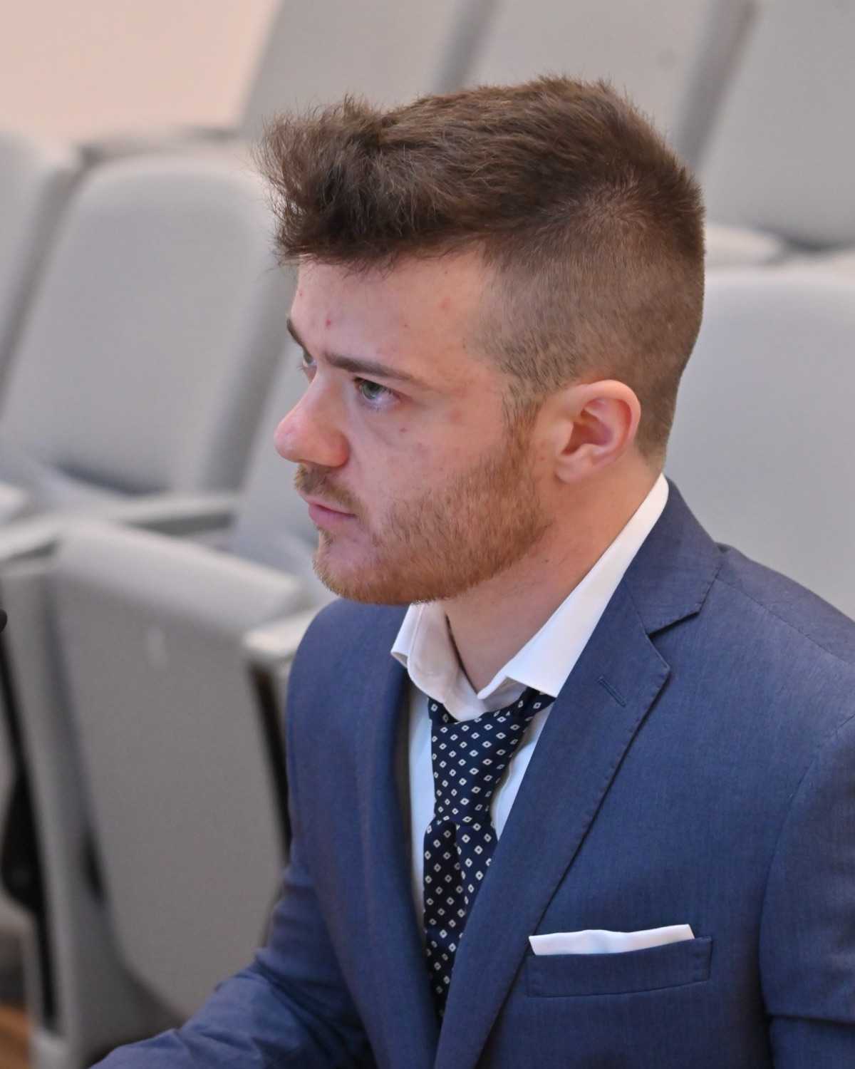 Portrait of Riccardo Zuliani in a blue suit and a navy patterned tie